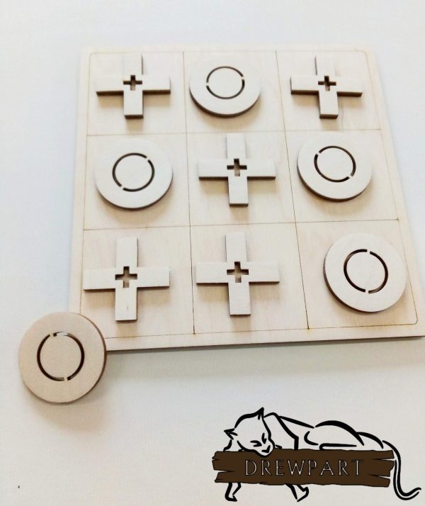 Gra logiczna z drewna - kółko i krzyżyk 1
